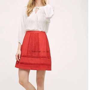 Anthropologie Ranna Gill red fernanda skirt